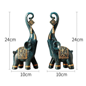 Escultura Decorativa Par de Elefante da Sorte
