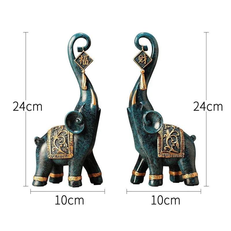 Escultura Decorativa Par de Elefante da Sorte