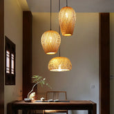 Kit de Luminárias Pendentes Decorativos Artesanais de Bambu - Sak