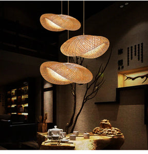 Kit de Luminárias Pendentes Decorativos Artesanais de Bambu - Sak