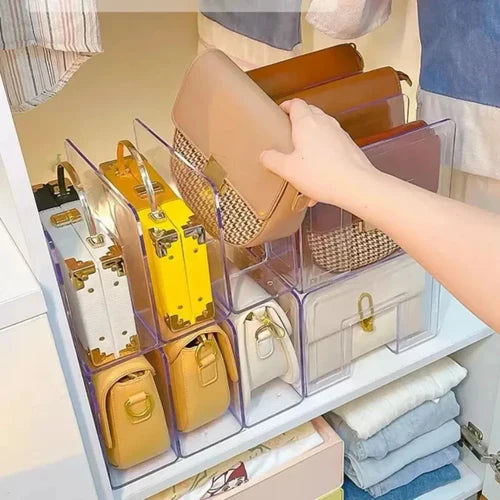 Organizador de Bolsas em Acrílico com Divisórias - Praticidade e Elegância