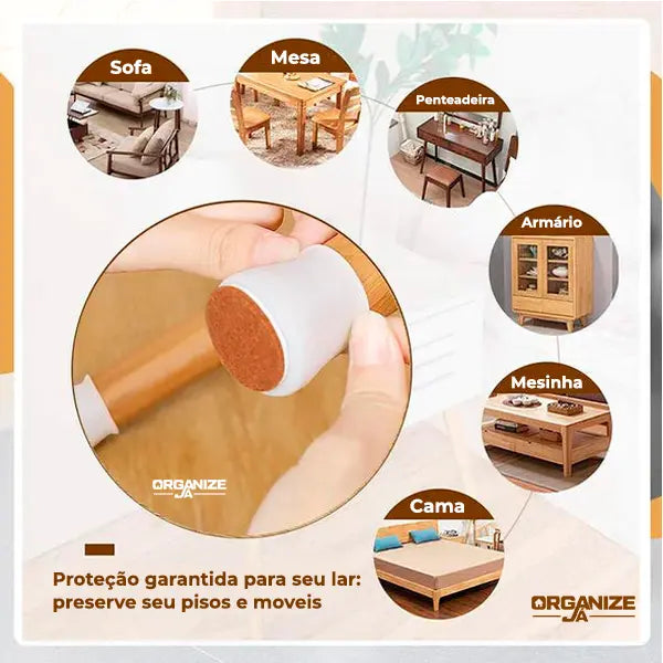 Tampa Para Pernas de Moveis - PéFlex® (Protege contra Riscos e Barulhos) - Leve Mais e Pague Menos!